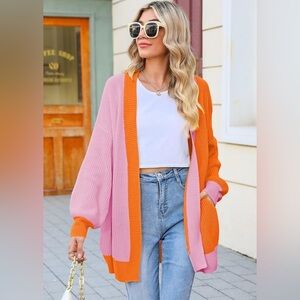 Retro pink and orange sweater